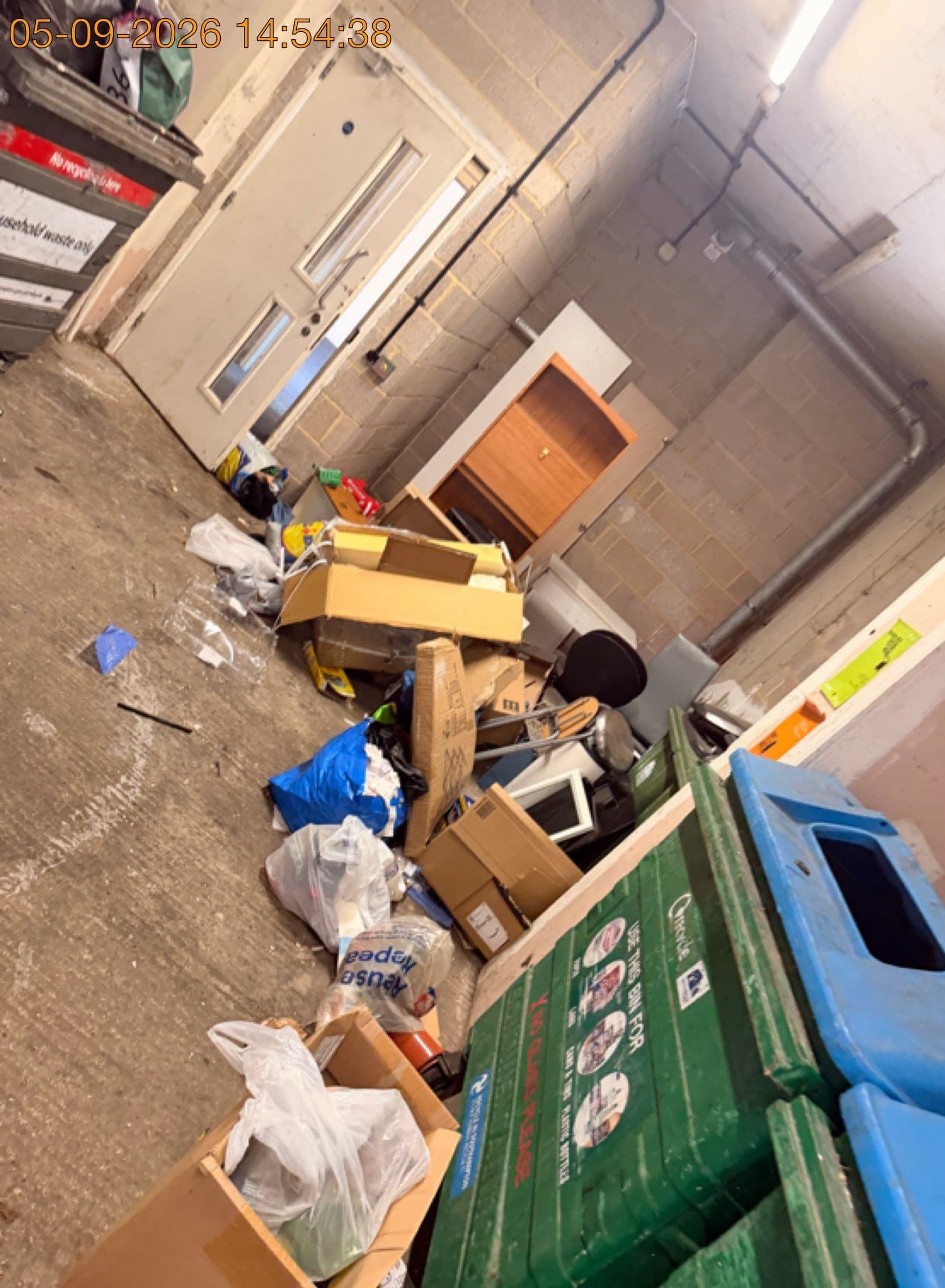 Communal bin store clearance, Southampton before clearance