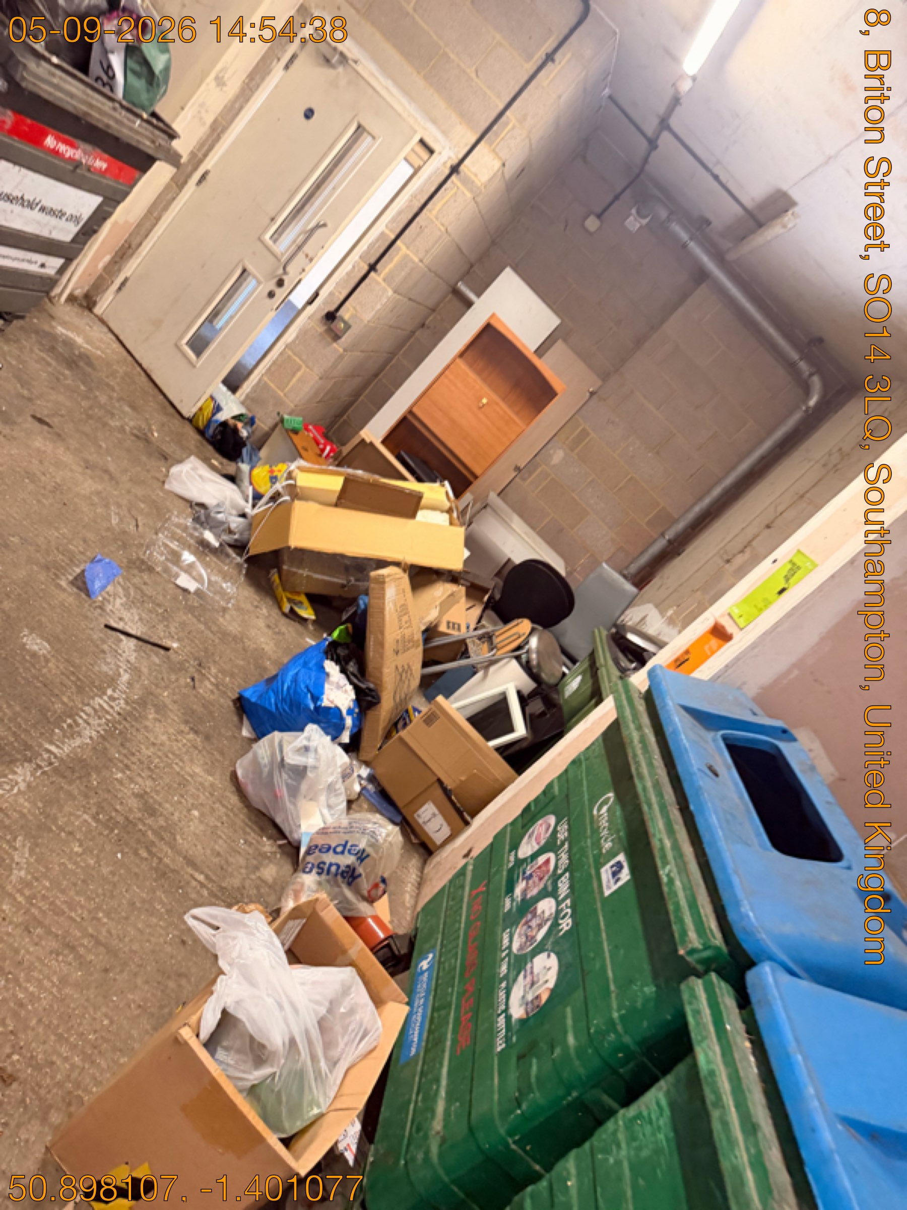 Communal bin store clearance, Southampton before clearance