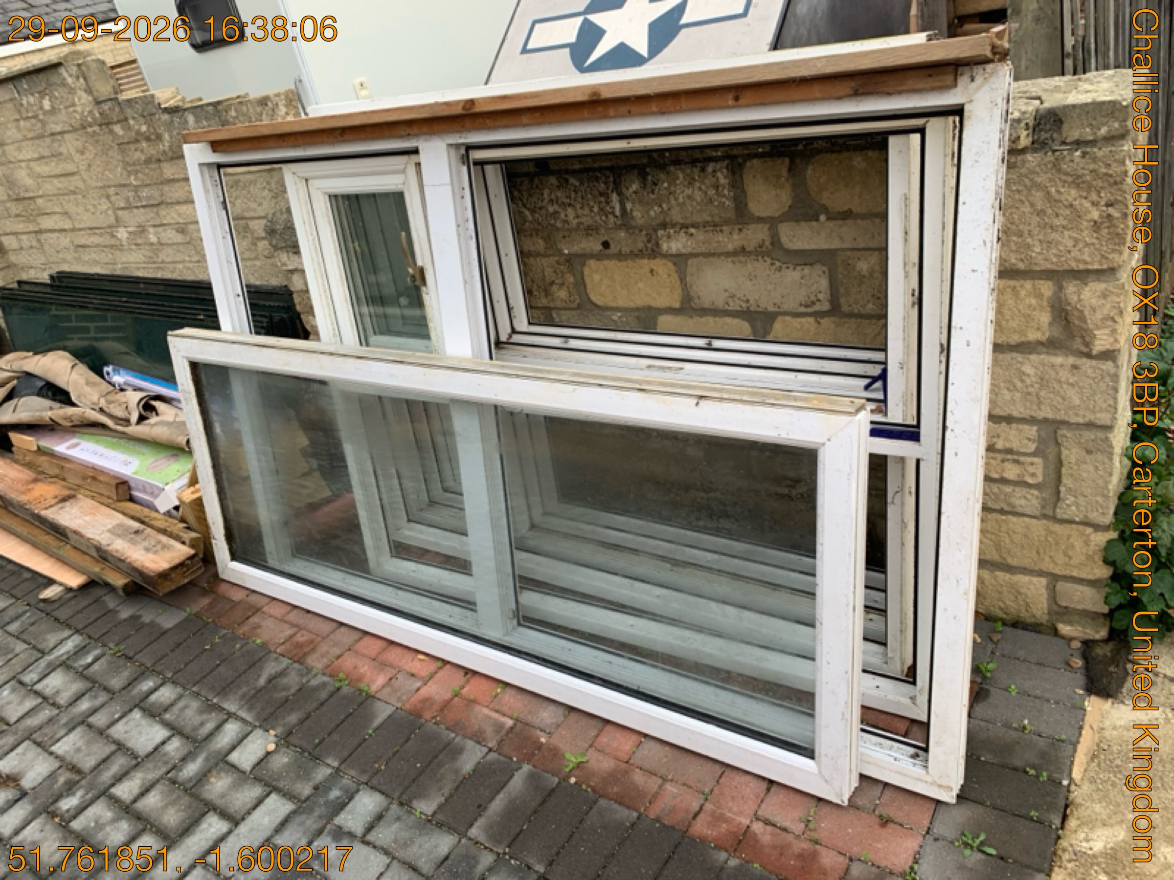 Old windows & builders waste, Carterton before clearance