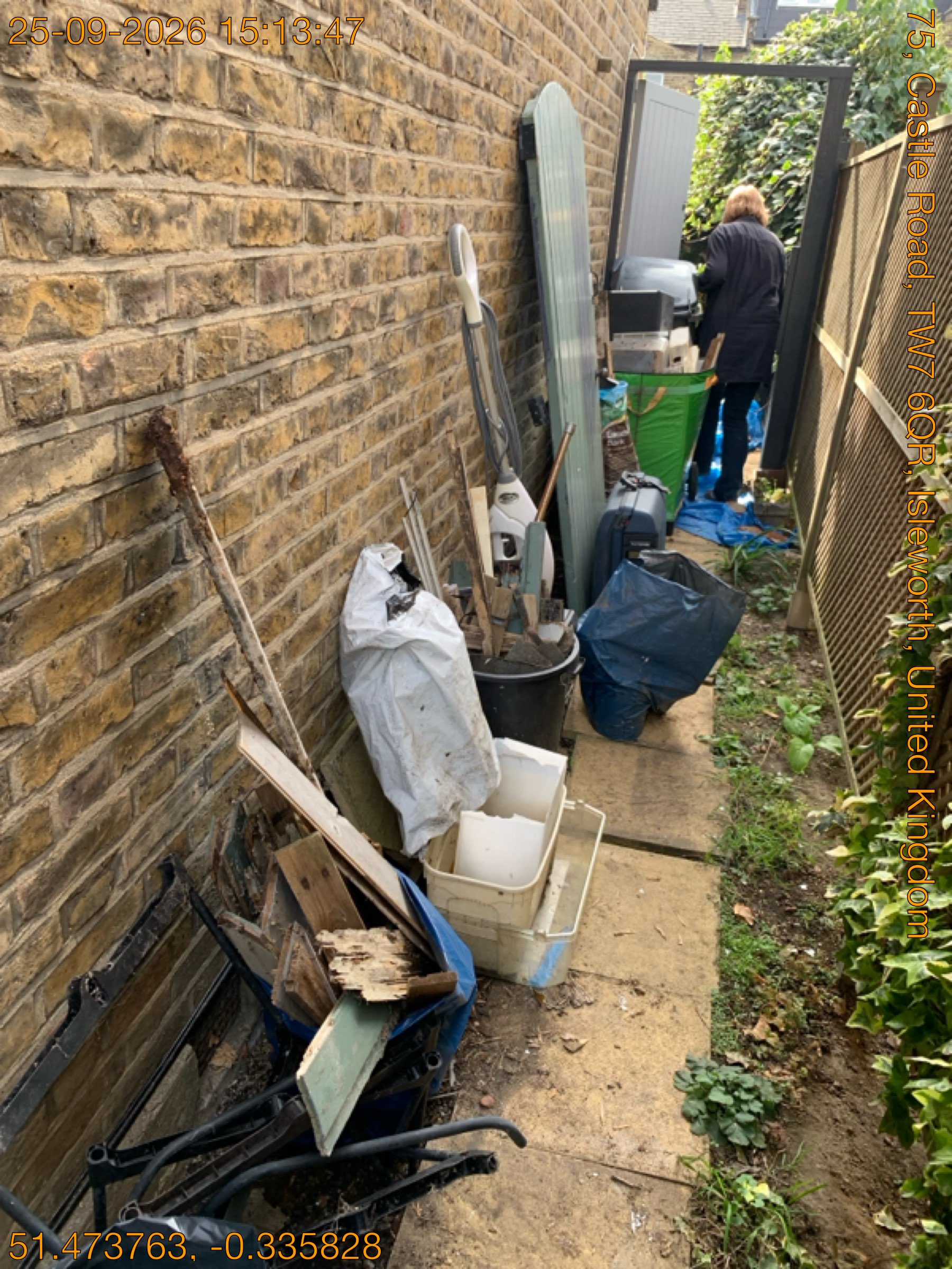 Side passage clearance, Castle Road, Isleworth before clearance